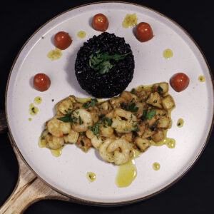 Arroz Negro con Camarones