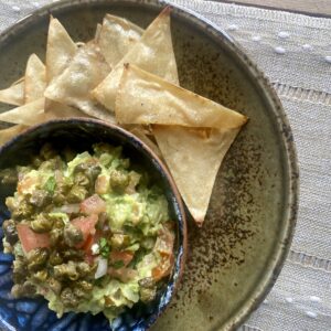 Guacamole with crispy capers