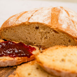 White bread loaf and homemade jam - Anastasia